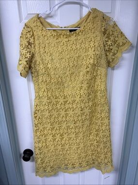 Jessica Howard Yellow Floral Lace Mini Dress